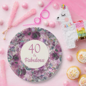 Hübsche Lila Aquarellblume 40 Fantastisch Pappteller (Party)