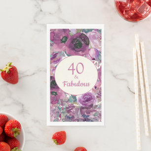 Hübsche Lila Aquarellblume 40 Fantastisch  Serviette