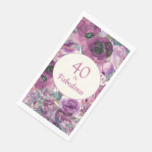 Hübsche Lila Aquarellblume 40 Fantastisch Serviette (Ecke)