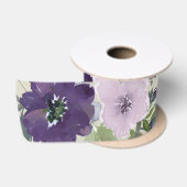 Hübsche lila Aquarellblumen Satinband (Spule)