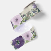 Hübsche lila Aquarellblumen Satinband (Rückseite)