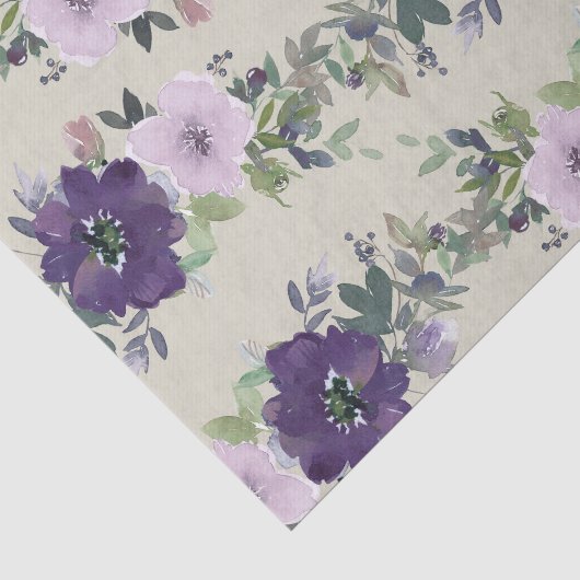 Hübsche lila Aquarellblumen Seidenpapier (Ausschnitt)