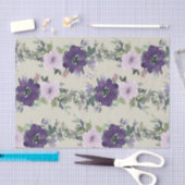 Hübsche lila Aquarellblumen Seidenpapier (Handwerk)