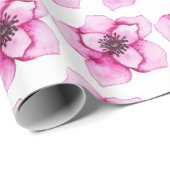 Hübsche Lila Aquarellfarben-Rose Geschenkpapier (Rolleneckpunkt)