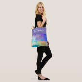 hübsche lila Aquarellkunst personalisiert Tasche (Am Model)