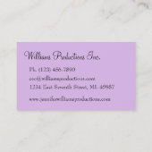 Hübsche lila Aufkleber-Band-Geschäfts-Karten Visitenkarte (Rückseite)