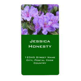 hübsche lila Azalea-Blume adressieren Etiketten