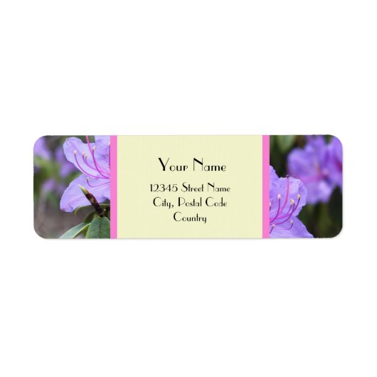 hübsche lila Azalea-Blume adressieren Etiketten (Vorne)
