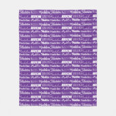 Hübsche Lila benutzerdefinierbare Namenskollage Fleecedecke (Vorderseite)