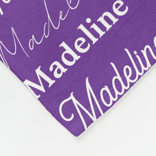 Hübsche Lila benutzerdefinierbare Namenskollage Fleecedecke (Ecke)