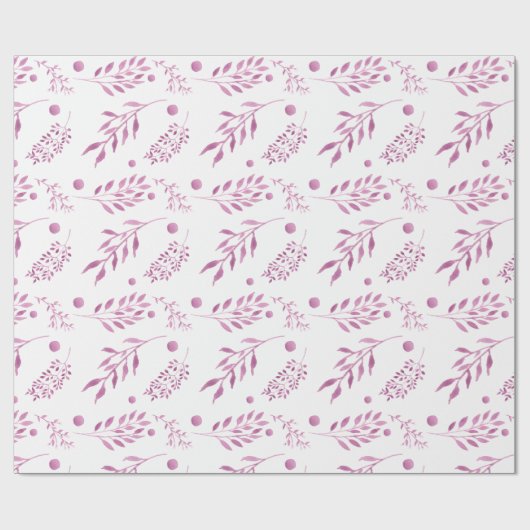 Hübsche Lila Blätter Hochzeitszettel Geschenkpapier (Flach)