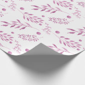 Hübsche Lila Blätter Hochzeitszettel Geschenkpapier (Ecke)