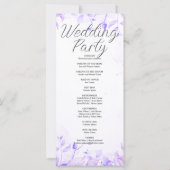 Hübsche Lila Blätter Weißes Hochzeitsprogramm (Rückseite)