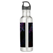 Hübsche Lila blaue Libellen auf Schwarz Edelstahlflasche (Rückseite)