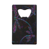 Hübsche Lila blaue Libellen auf Schwarz Geldbeutel Flaschenöffner (Vorderseite)