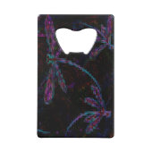 Hübsche Lila blaue Libellen auf Schwarz Geldbeutel Flaschenöffner (Rückseite)