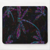 Hübsche Lila blaue Libellen auf Schwarz Mousepad (Vorne)