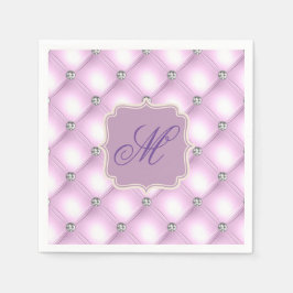 Hübsche Lila Bling Monogram Elegant Festiv Serviette