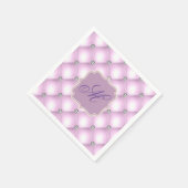 Hübsche Lila Bling Monogram Elegant Festiv Serviette (Ecke)