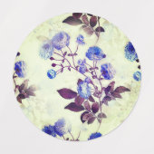 Hübsche Lila Blume auf Grün Etiketten (Design 1)