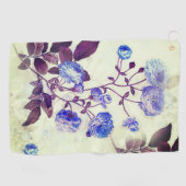 Hübsche Lila Blume auf Grün Golfhandtuch (Horizontal)