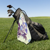 Hübsche Lila Blume auf Grün Golfhandtuch (Gras)