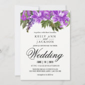 Hübsche Lila Blume Einladung (Vorderseite)