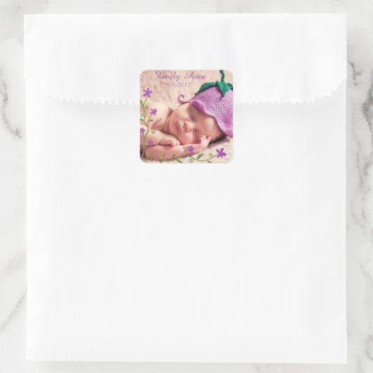 Hübsche Lila Blume Foto Sticker (Tasche)