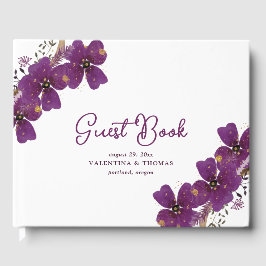 Hübsche Lila Blume Gästebuch