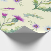 Hübsche lila Blume, gelber Hintergrund Geschenkpapier (Ecke)