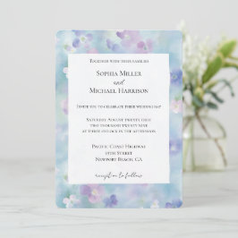 Hübsche Lila Blume Hochzeit Einladung