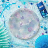 Hübsche Lila Blume Hochzeit Pappteller (Party)