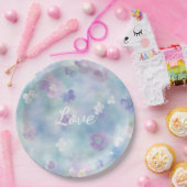 Hübsche Lila Blume Hochzeit Pappteller (Party)