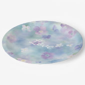 Hübsche Lila Blume Hochzeit Pappteller (Schrägansicht)