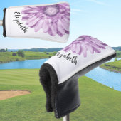 Hübsche lila Blume individuelle Name Frauen Golf Headcover