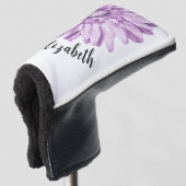 Hübsche lila Blume individuelle Name Frauen Golf Headcover (3/4 Vorderseite)
