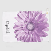 Hübsche lila Blume individuelle Name Frauen Golfhandtuch (Horizontal)