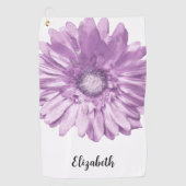 Hübsche lila Blume individuelle Name Frauen Golfhandtuch (Vorderseite)
