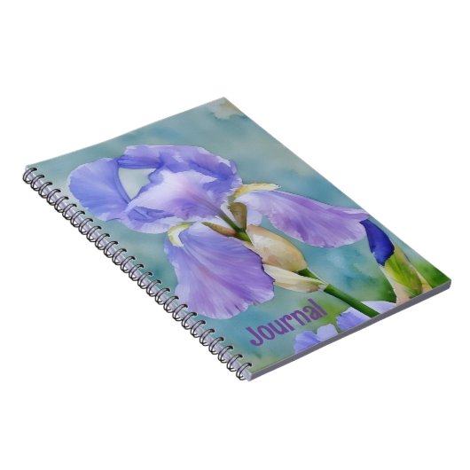 Hübsche Lila Blume Iris Art Journal personalisiere Notizblock (Rechte Seite)