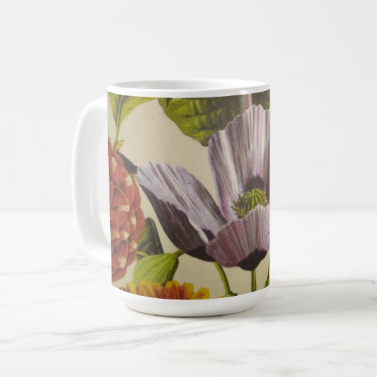 Hübsche Lila Blume Kaffee Tasse (Vorderseite Links)