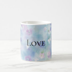 Hübsche Lila Blume Liebe Kaffeetasse
