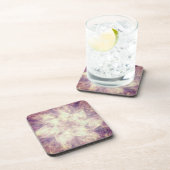 Hübsche Lila Blume Mandala Getränkeuntersetzer (Rechte Seite)