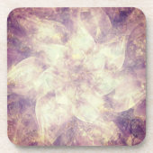 Hübsche Lila Blume Mandala Getränkeuntersetzer (Vorderseite)