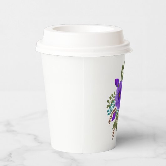Hübsche Lila Blume Pappbecher (Rechts)
