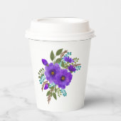 Hübsche Lila Blume Pappbecher (Vorderseite)