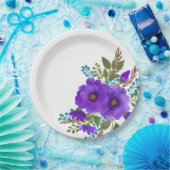 Hübsche Lila Blume Pappteller (Party)