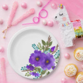 Hübsche Lila Blume Pappteller (Party)