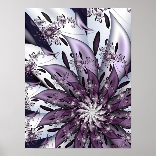 Hübsche Lila Blume Poster (Vorne)