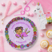 Hübsche Lila Blume- und Milchgrenze Geburtstag Pappteller (Party)