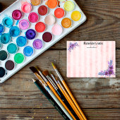 Hübsche lila Blume und weiche rosa Streifen 4 Zoll Post-it Klebezettel